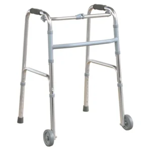 Caminador con ruedas SM para apoyo en la movilidad y desplazamiento seguro de personas con dificultad para caminar.
