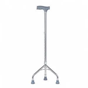 Bastón de 3 apoyos de aluminio ajustable para mayor estabilidad y apoyo durante la marcha.