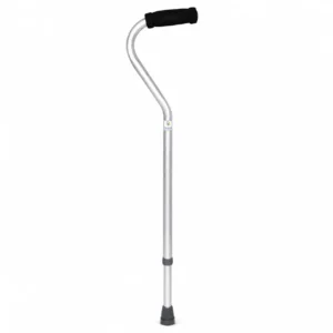 Bastón de un apoyo cuello de ganso de aluminio ajustable para brindar estabilidad y apoyo al caminar.